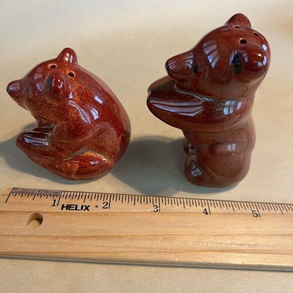 Vintage Rosemeade Dakota Pottery Bear Shaped Salt $Pepper Shakers - 1941-1960s - Picture 4 of 6